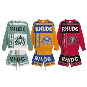rhude embroidered crewneck sweater multicolor