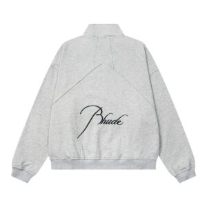 rhude embroidered half zip sweatshirt