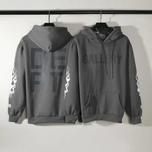 gallery flame print hoodie grey
