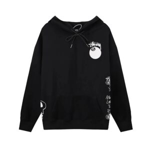 stussy logo hoodie white/black