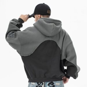 ​​saint men's fw25 3d foam color block fleece lined hoodie​