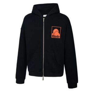 rhude sunset mountain hoodie black