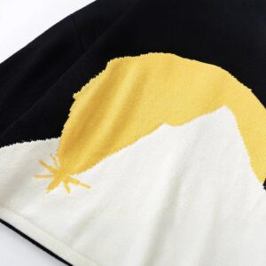 rhude sunset knit hoodie black