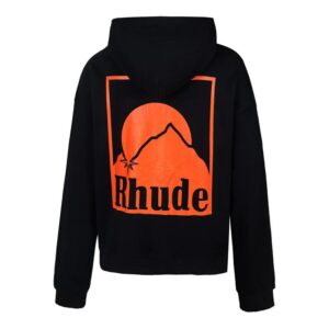 rhude sunset mountain hoodie black