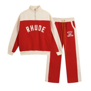 rhude zip up tracksuit multicolor
