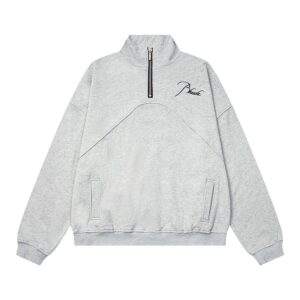 rhude embroidered half zip sweatshirt