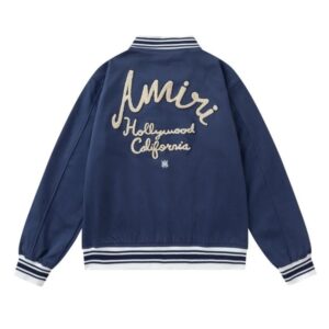 amiri letterman jacket navy/black