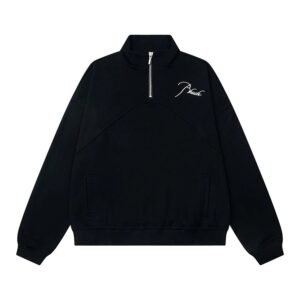 rhude embroidered half zip sweatshirt
