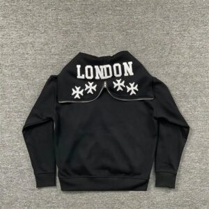 rhude zip hoodie black