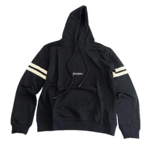 ​​saint laurent women's striped letter embroidered hooded sweatshirt​
