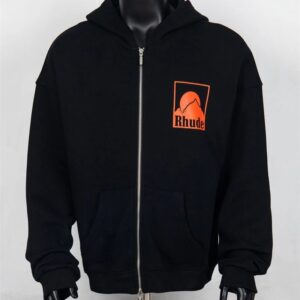 rhude sunset mountain hoodie black