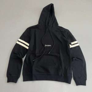 ​​saint laurent women's striped letter embroidered hooded sweatshirt​