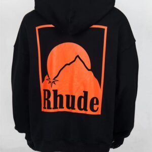 rhude sunset mountain hoodie black