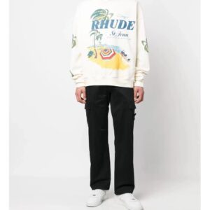 rhude beach print hoodie multicolor