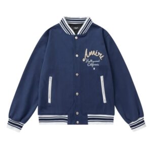 amiri letterman jacket navy/black