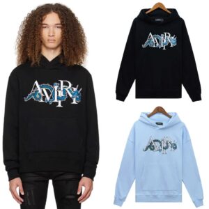 amiri dragon embroidery hoodie multicolor