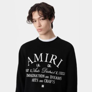 amiri bone knit sweater black