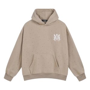 amiri fleece motif hoodie multicolor