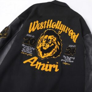 amiri lion varsity jacket multi