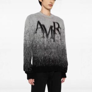 amiri bone knit sweater black