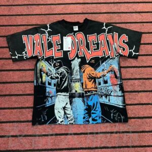 valley geometric print washed tee