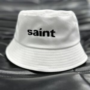 saint embroidered bucket hat multicolor