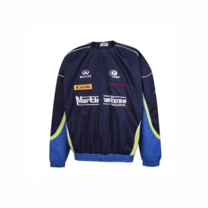 martine rose colorblock biker jacket navy