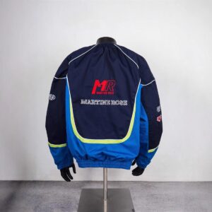 martine rose colorblock biker jacket navy