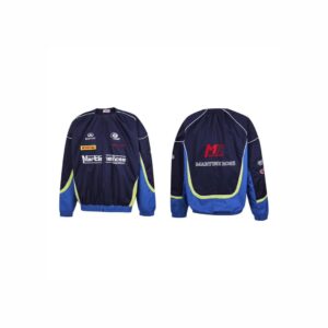 martine rose colorblock biker jacket navy