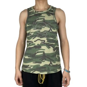 bp letter embroidered camo tank green