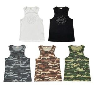 bp letter embroidered camo tank green