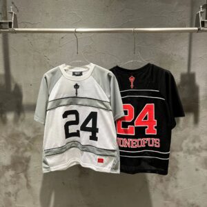 tra logo mesh tee and shorts set black white