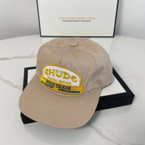 rhude embroidered baseball cap beige