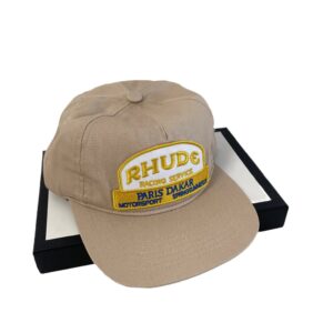 rhude embroidered baseball cap beige