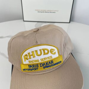 rhude embroidered baseball cap beige
