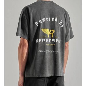 represent wing logo tee black