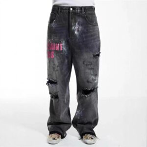 sssaint louis ripped denim jeans black/blue