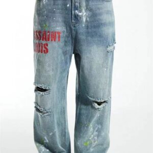 sssaint louis ripped denim jeans black/blue