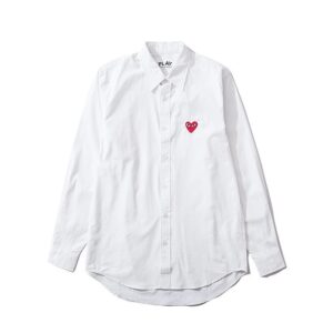 cdg play heart shirt white