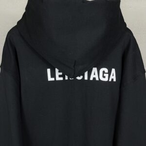 balenciaga logo zip hoodie black/white