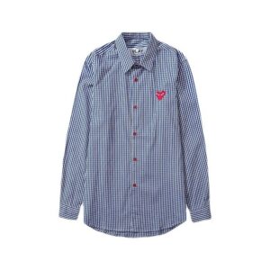 cdg play striped heart shirt multi