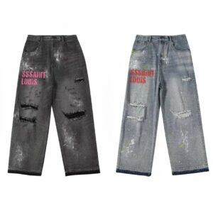 sssaint louis ripped denim jeans black/blue