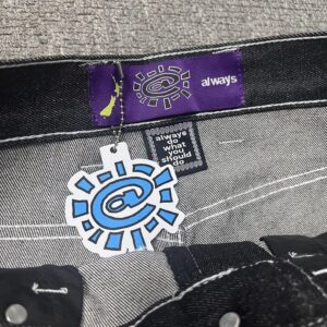 adwysd washed denim pants multi color