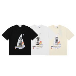 rhude racing graphic tee black