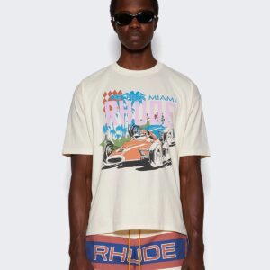 rhude racing graphic tee black