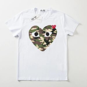 comme des garçons heart tee white