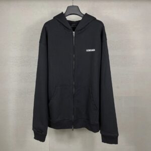 balenciaga logo zip hoodie black/white