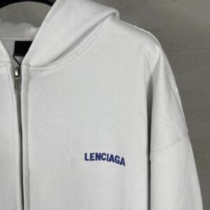 balenciaga logo zip hoodie black/white