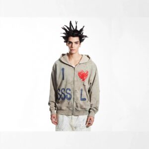 sssaintlouis graffiti hoodie grey