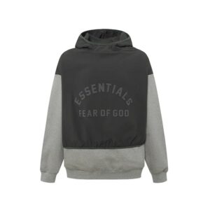 essentials patchwork letter hoodie black/grey